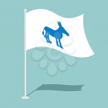 Democrat Donkey Flag. National flag of presidential election in America. State symbol of United States political party
