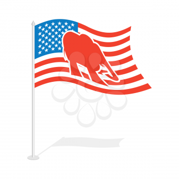 Republican elephant Flag. National flag of presidential election in America. State symbol of United States political party
