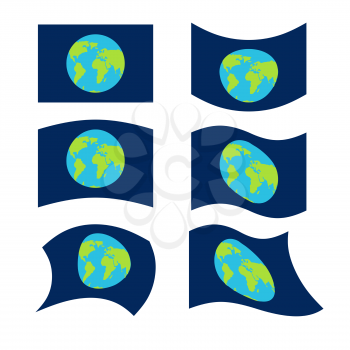 Flag planet earth set. Official national symbol. Traditional paced flag galaxy
