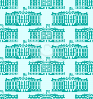 White House America seamless pattern. US President Residence. Government building USA ornament. Political American symbol texture. Main attraction washington dc
