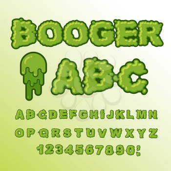 Booger ABC. Green slime letters. Snot font. Snivel alphabet. Slippery lettering. Mucus typography