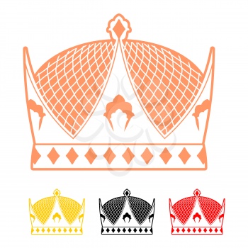 Crown flat style icon. Headdress symbol of monarchical power. Sign emperor Hat  