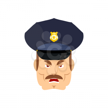 Angry policeman. wrathful Cop. Aggressive officer police
