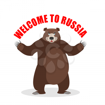 Russian bear. Welcome to Russia. Wild animal friendly. Good big beast