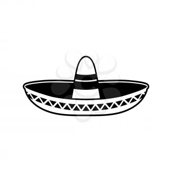 Sombrero flat icon. National Mexican hat. Cap in Mexico
