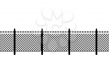 Boundary fence with barbed wire. Border Protection. Protections

