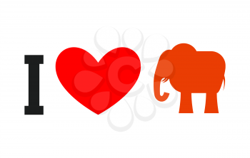 I love Republican. Symbol of elephant and heart. Poster for elections in USA. Political debate in America. Patriotic emblem for United States