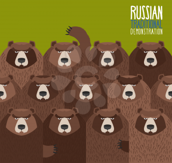 Russian national demonstration.  Bears came out on strike.