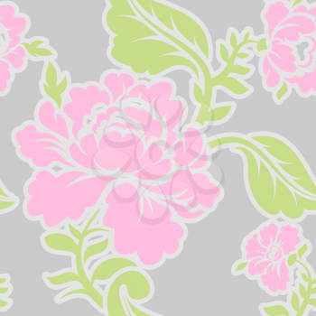 Russian traditional floral pattern. National ornament Khokhloma. Roses and leaves texture. Retro folk flower background