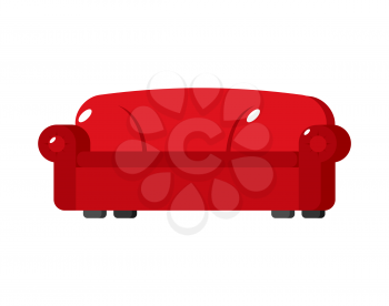 Red sofa isolated. Big Large soft couch on white background

