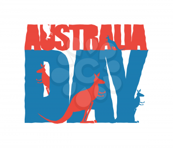 Australia Day. Traditional Australian patriotic holiday. Kangaroo national animal of country. January 26