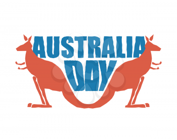 Australia Day. Traditional Australian patriotic holiday. Kangaroo national animal of country. January 26
