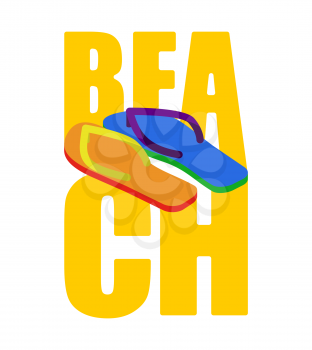 LGBT beach sign. slippers rainbow of color. Summer Shoes Gay and Lesbian Symbol
