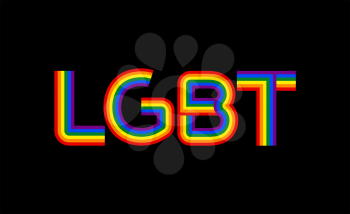 LGBT Rainbow Lettering. Symbol of gays and lesbians typography letters
