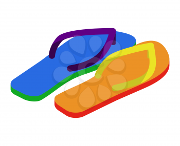 LGBT slippers. Beach shoes colors of rainbow flag
