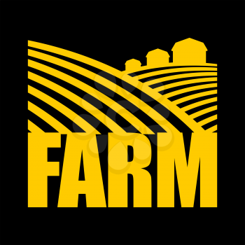 Farm logo. Agriculture sign. Arable land and farm lands

