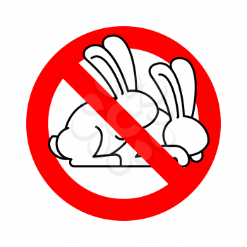 Stop rabbit sex. Ban bunny hare intercourse. Red triangle road sign
