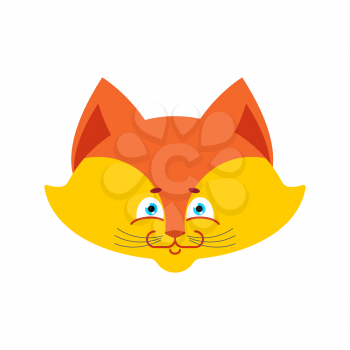 fox face Isolated. Cute wild animal on white background