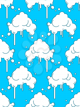 Cloud seamless pattern. Sky background. Abstract cloud with rain on white background
