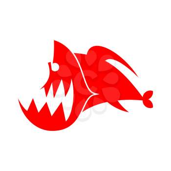 Piranhas logo sign. Marine Predator fish of Amazon. Toothed river animal
