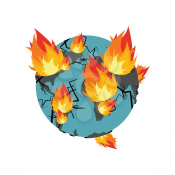 Earth on fire. Planet is burning. Disaster. doomsday
