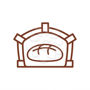 Bread in oven line icon. Sign for production of bread and bakery