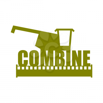 combine harvester logo. Sign Farm. Machine for harvesting grain crops