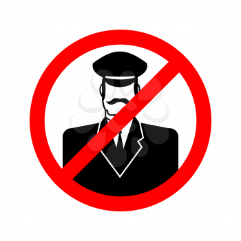 Stop doorman. Red prohibition sign. Ban tip
