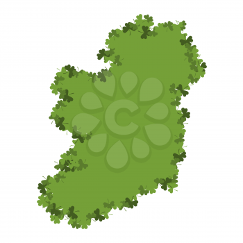 Ireland map of Clover. shamrock Irish land area
