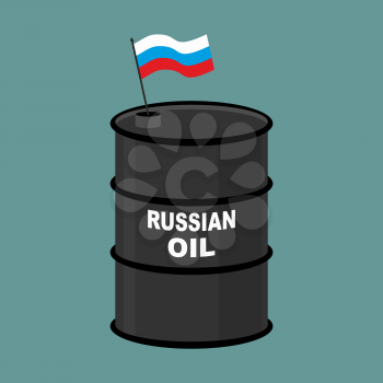 Russian Barrel oil. Russia petroleum. Business illustration
