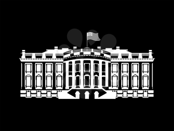 US White House sign icon. America government building. mansion President. USA political landmark