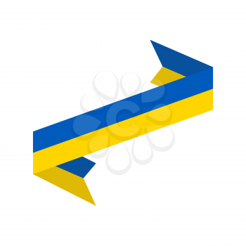 Ukraine Flag ribbon isolated. Ukrainian banner tape. state symbol
