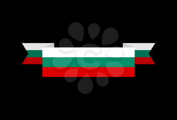 Bulgaria flag ribbon isolated. Bulgarian tape banner. National symbol of countrys public
