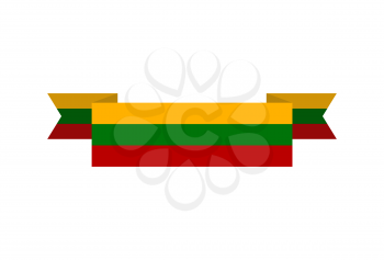 Lithuania flag ribbon isolated. Lithuanian tape banner. state symbol
