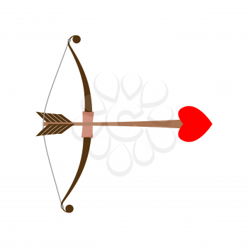 Bow Cupid. Arrow of Love with heart. Illustration for Valentines Day