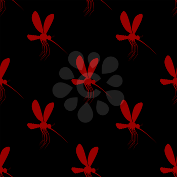 mosquito seamless pattern. Bloodsucking insects ornament. gnat texture