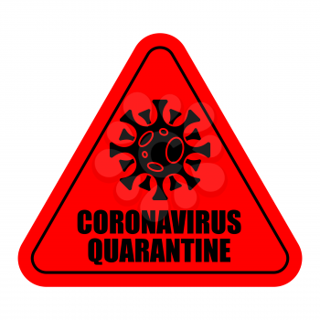 Coronavirus Quarantine sticker. Virus 2019-nCoV on home. Pandemic. Global epidemic disease. Sign isolation period. Deadly disease of the 21st century