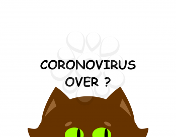 Coronavirus over? Cat in medical mask. Quarantine from coronavirus. Pandemic.
