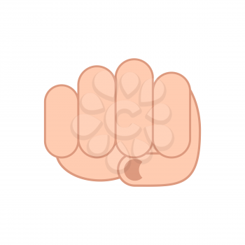 Fist isolated Punch man's hand on white background
