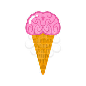 ice cream brain. Frozen Human brains. zombie food. Unusual dessert for Halloween
