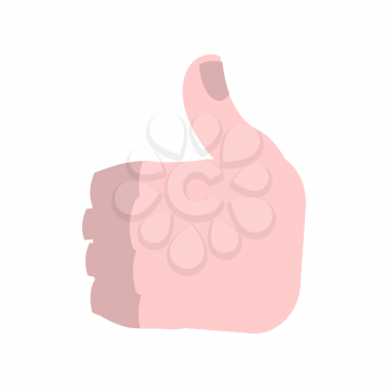 Thumbs up isolated. Brutal Man's Like symbol on white background
