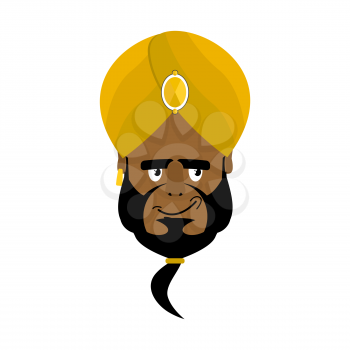 Indian face in turban happy Emoji. Head man of India merry emotion isolated
