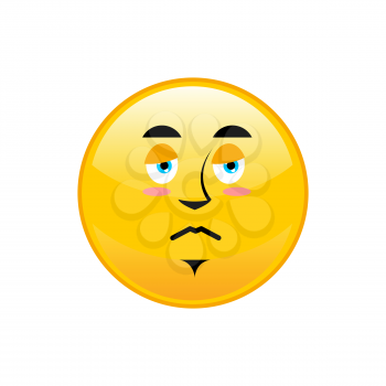 Sad Emoji isolated. dull yellow circle emotion isolated
