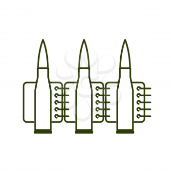 Bullets clip line style. Ammunition sign icon
