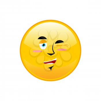 Winks Emoji isolated. Happy yellow circle emotion isolated
