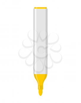 yellow marker isolated. Office stationery. school desk accessories. Large pen on white background.