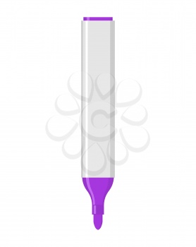 purple marker isolated. Office stationery. school desk accessories. Large pen on white background.