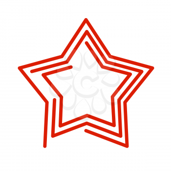 Star line style. Red Abstract sign on white background
