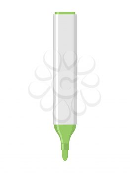 Green marker isolated. Office stationery. school desk accessories. Large pen on white background.