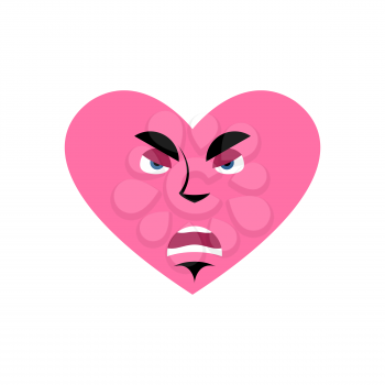 Love angry Emoji. Heart aggressive emotion Isolated 